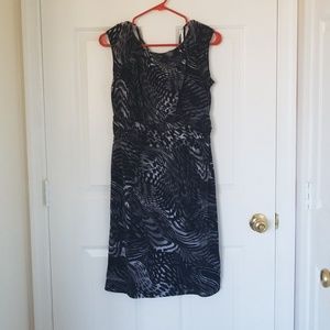 Animal print black dress